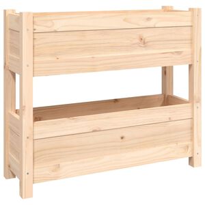 vidaXL Плантер, 77x25x66 см, борово дърво масив