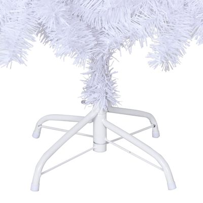 vidaXL Изкуствена коледна елха с гъсти клонки, бяла, 180 см, PVC