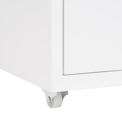 vidaXL Мобилен офис шкаф, бял, 28x41x69 см, метал
