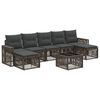 vidaXL Градински Софа Комплект 8 pcs Сив и тъмен сив полиратан