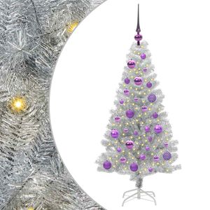 vidaXL Коледно дърво Сребрист 120 cm PET
