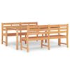 vidaXL Градински трапезен комплект, 3 части, тиково дърво масив