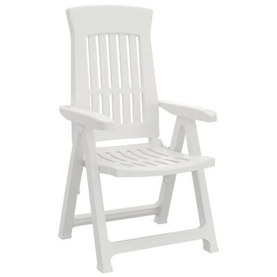 vidaXL Градински накланящи се столове, 2 бр, бели, PP