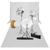 vidaXL Фотографски комплект за студио с лампи, чадъри, фон и рефлектор