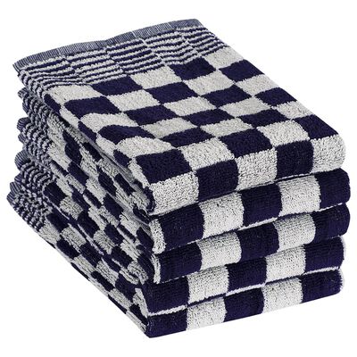 vidaXL Комплект кърпи от 10 части, син и бял, памук