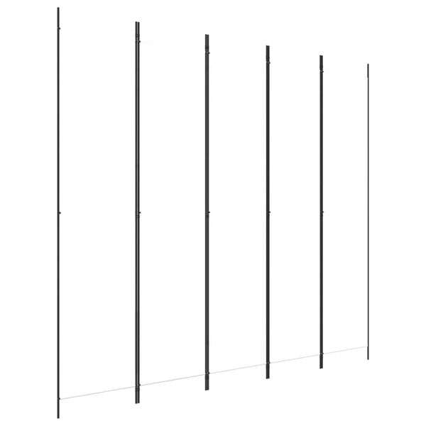 vidaXL Параван за стая, 5 панела, бял, 250x220 см, текстил