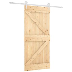 vidaXL Преплъзваща се врата 95 x 210 cm Естествено и бяло