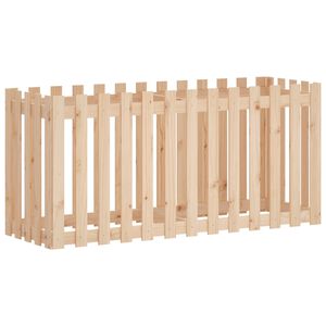 vidaXL Градинска леха с дизайн на ограда 150x50x50 см бор масив