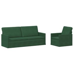 vidaXL Комплект дивани 2 pcs Джунглово зелено Кордюрова тъкан