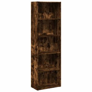 vidaXL Библиотека, опушен дъб, 60x30x189 см, инженерно дърво