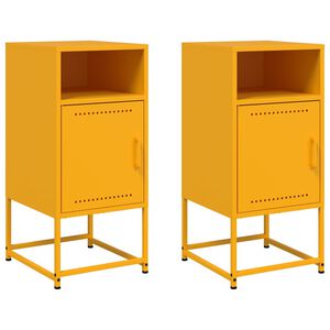 vidaXL Нощни шкафчета 2 бр горчица жълто 36x39x78 см стомана