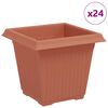 vidaXL Квадратна цветна саксия 24 бр. Червено тухла 16 x 16 x 14 см