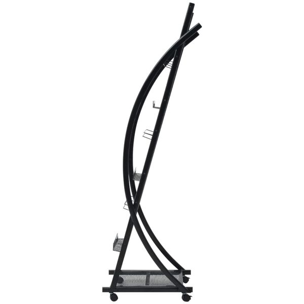 vidaXL Стелаж за списания, 40x32x13 cм, черен, A4