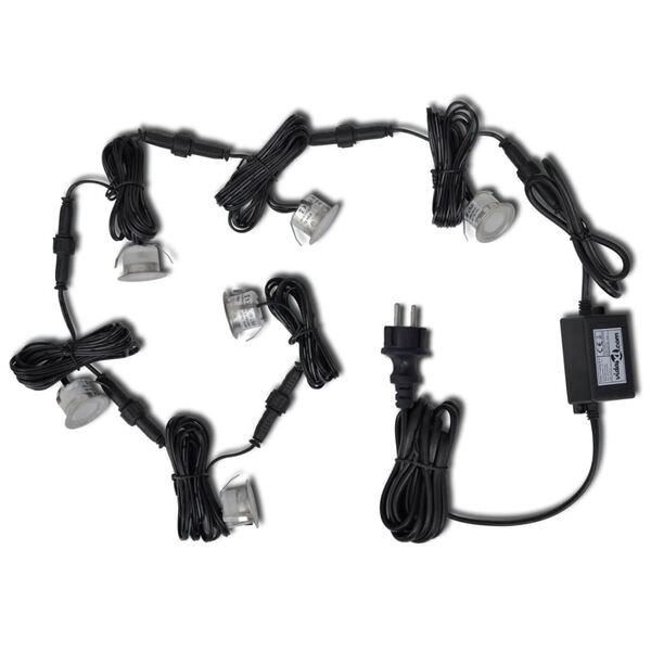 vidaXL LED луни за вграждане в земя, 6 бр, топло бяло