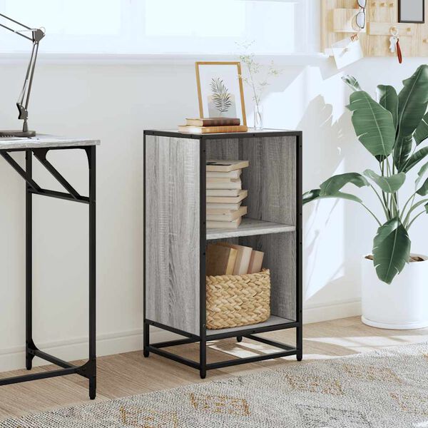 vidaXL Шкаф за книги Grey Sonoma 40x35x76 cm Инженерна дървесина