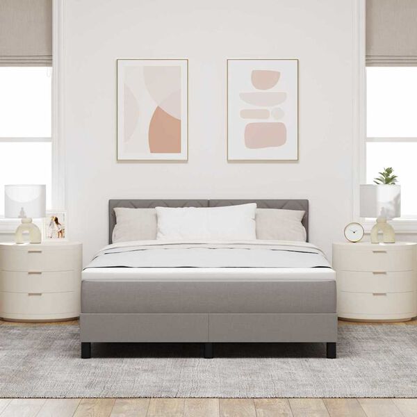 vidaXL Легло с пружинирана основа с матрак Таупе 140 x 200 cm текстил