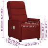 vidaXL Електрически масажен стол виненочервен изкуствена кожа