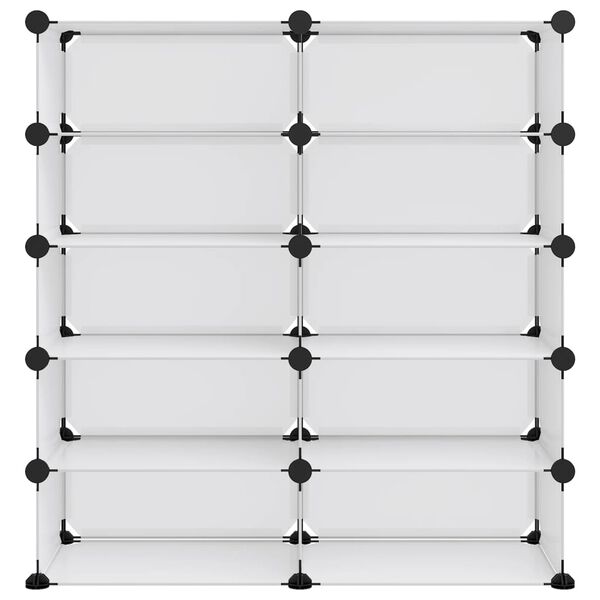 vidaXL Етажерка за обувки, прозрачна, 84x32x88,5 см, PP