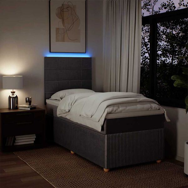 vidaXL Боксспринг легло с матрак, таупе, 90x190 см, плат