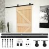 vidaXL Преплъзваща се врата Естествено и черно 90 x 210 cm