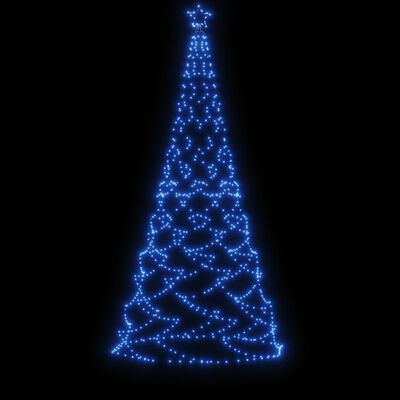 vidaXL Коледно дърво с метален стълб, 500 LED, синьо, 3 м