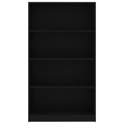 vidaXL 4-етажна библиотека, черна, 80x24x142 см, ПДЧ