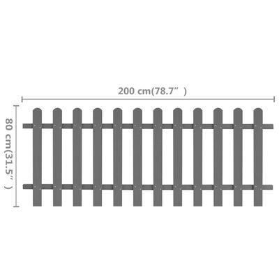 vidaXL Дъсчена ограда, WPC, 200x80 см