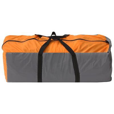 vidaXL Палатка за къмпинг иглу 650x240x190 см 8-местна сиво и оранжево