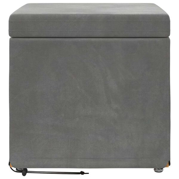 vidaXL Стук Тъмен сив 41 x 41 x 40 см Кадифе и инженерна дървесина