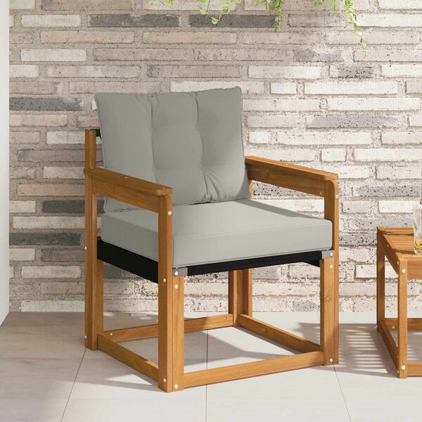 vidaXL Комплект дивани за открито Солидно акациево дърво и текстилена