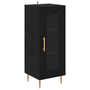 vidaXL Служебен шкаф Черен дъб 34 x 34.5 x 90 см Инженерно дърво