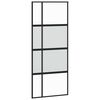 vidaXL Плъзгаща се врата, черна, 90x205 см, закалено стъкло и алуминий