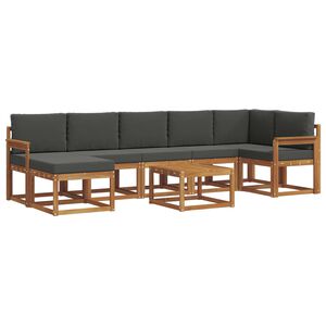 vidaXL Комплект дивани за открито 8 pcs Натурален и Антрацит