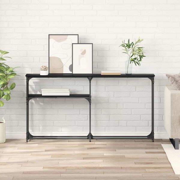vidaXL Конзолнамаса Черния дъб 146 x 22.5 x 75 см Инженерно дърво