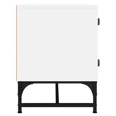 vidaXL ТВ шкаф със стъклени врати, бял, 102x37x50 см