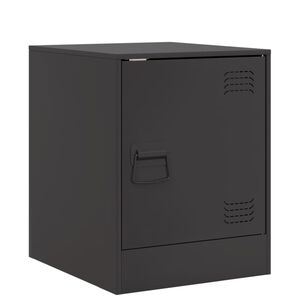 vidaXL Нощно шкафче, черно, 34,5x39x44 см, стомана