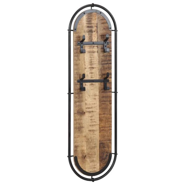 vidaXL Стенни закачалки за дрехи с 4 куки 2 бр масивно дърво манго