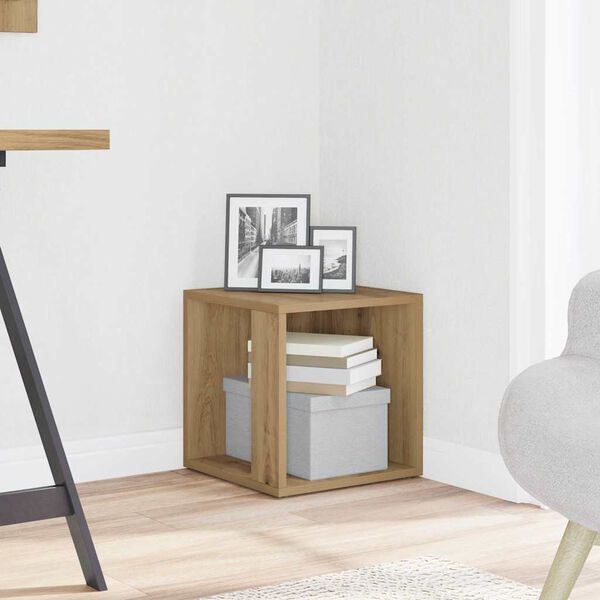 vidaXL Странична маса, дъб артизан, 33x33x34 см, инженерно дърво