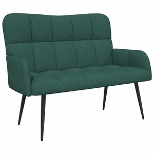 vidaXL Двуместна софа Тъмнозелено 115 x 61 x 87 см Текстил