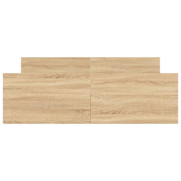 vidaXL Рамка за легло с горна и долна табла, сонома дъб, 140x190 см