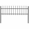 vidaXL Градинска ограда с връх пика, стомана, 1,8 м, черна