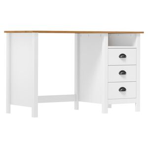 vidaXL Бюро Hill с 3 чекмеджета 120x50x74 см бор масив
