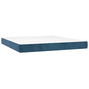 vidaXL Матрак за легло с покет пружини средна твърдост тъмносин 160x200x20 см кадифе