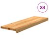 vidaXL Стълбищни стъпала, 4 бр, светлокафяви, 80x30x2 см, дъб масив