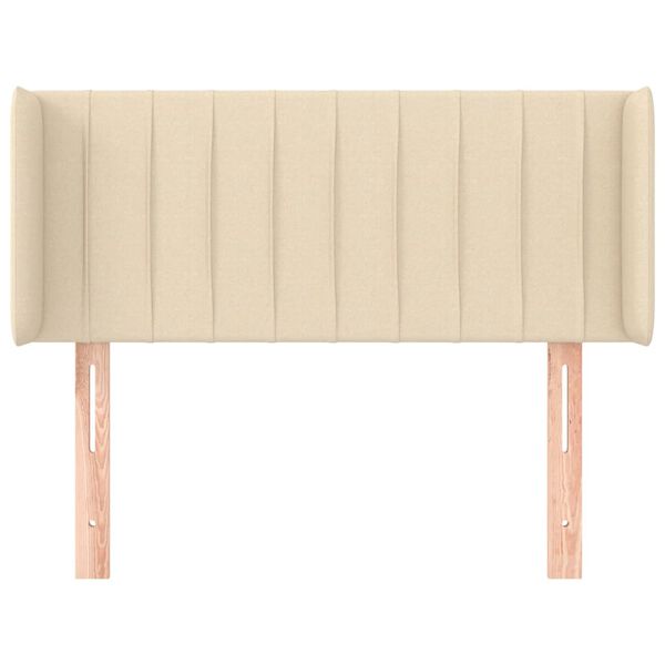 vidaXL Горна табла за легло, кремава, 93x16x78/88 см, плат