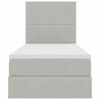 vidaXL Легло с място за съхранение и матрак Светлосиво 90 x 190 cm