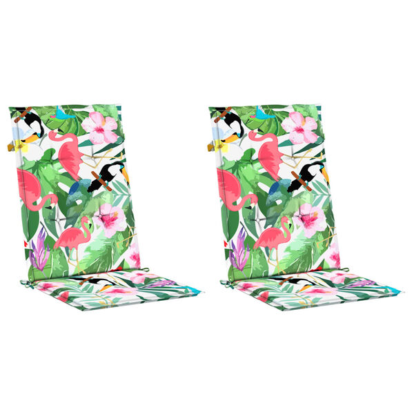 vidaXL Възглавници за столове с облегалки 2 бр шарени 120x50x3 см плат