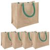 vidaXL Чанти от юта 5 Естествена и зелена 26 x 22 x 14 см