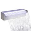 vidaXL Правоъгълен фонтан за басейн, LED, неръждаема стомана, 30 см
