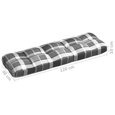vidaXL Палетни възглавници за диван, 7 бр, сиво каре